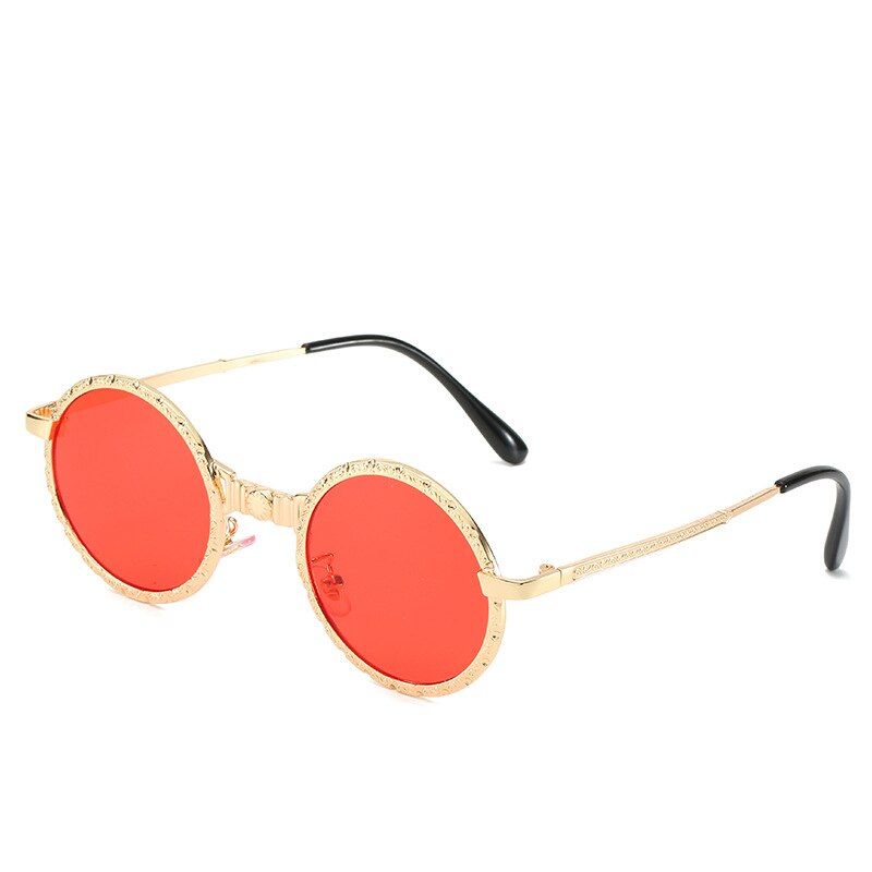 5Fashion Gothic Steampunk Sunglasses Men Women vintage Metal Round Sun Glasses Brand Designer Fashion goggle Mirror High Quality