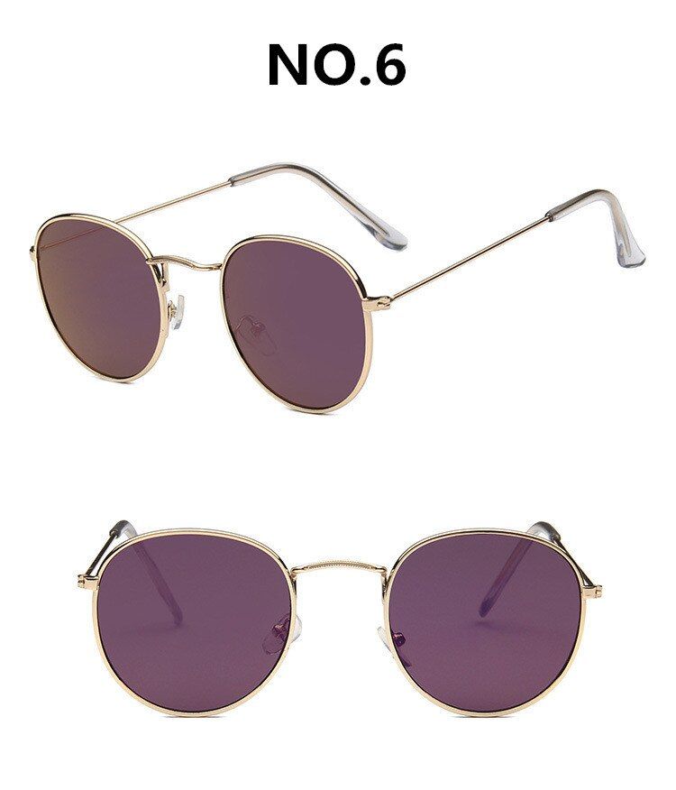 C6Vintage Alloy Women Sunglasses Luxury Brand Designer Classic Small Frame Driving Mirror Eyewear Oculos De Sol Masculino