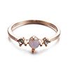 Elegant Inlaid Faux Opal Gemstone Finger Ring Wedding Engagement Women Jewelry
