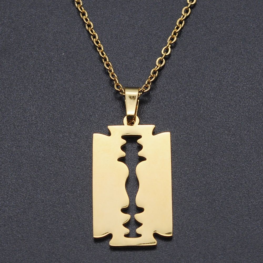 Razor Blade Stainless Steel Charm Necklace for Women Wholesale Dainty Steel Necklaces Dropshipping Accept OEM Order