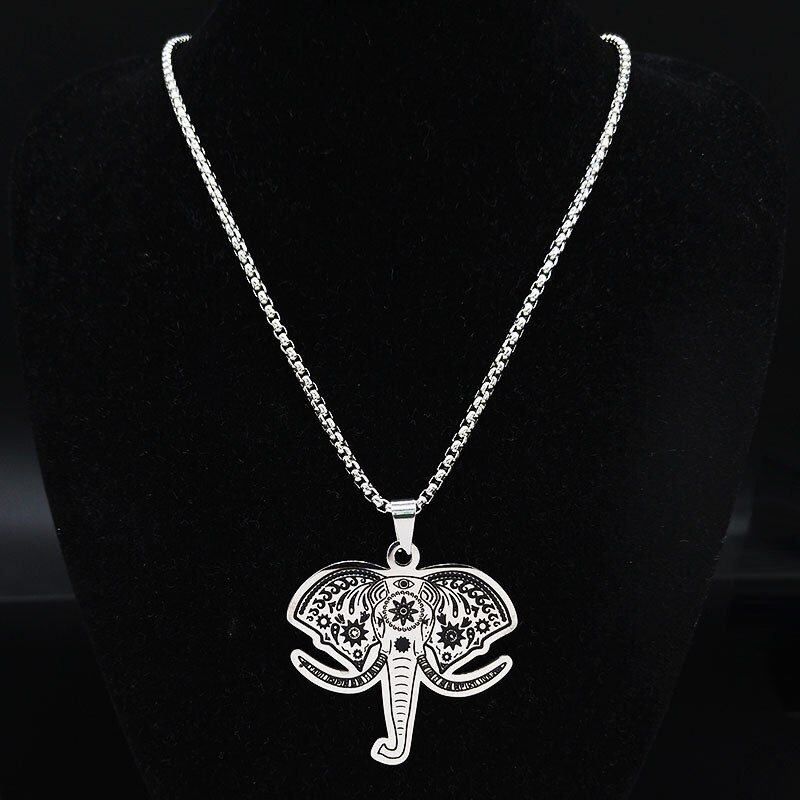 2020 Fashion Horse Stainless Steel Choker Necklace for Men Silver Color Black Heart Necklace Jewelry colgante hombre N18315