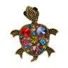 Multi-Color Rhinestone Tortoise Bouquet Party Brooch Pin Dress Scarf cessory