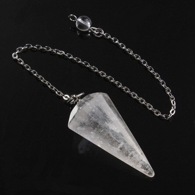 Natural Rock Pink white Quartz Crystal Stone Hexagon Pyramid Reiki Pendulum Pendant Charm Chakra Amulet European Jewelry(null)
