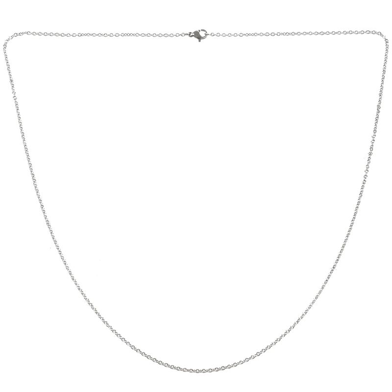 Jewelry Woman Chain, stainless steel "O" necklace, galactic – 2 mm wide – 65 cm long