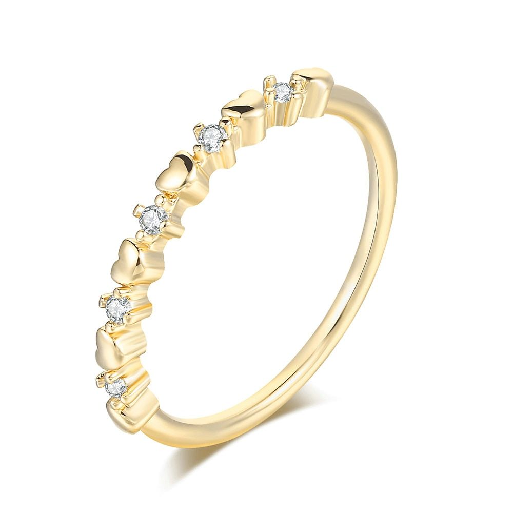 ZHOUYANG Slim Rings For Women Simple Delicate Love Heart Micro Inlay Zircon 3 Color Wedding Engagement Gift Fashion Jewelry R901