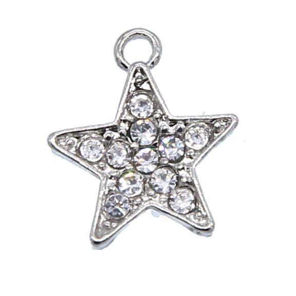 New 6pcs 13mm Pentagram Star Shape Colorful Charms Zinc Alloy Pendant for Diy Necklaces Bracelets Jewelry Accessories