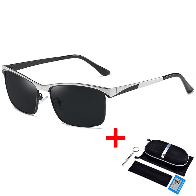 Brand Sunglasses Men Polarized Driving Glasses Outdoor Sports Fishing Travel Goggles Male Retro Square Eyewear With Accessories