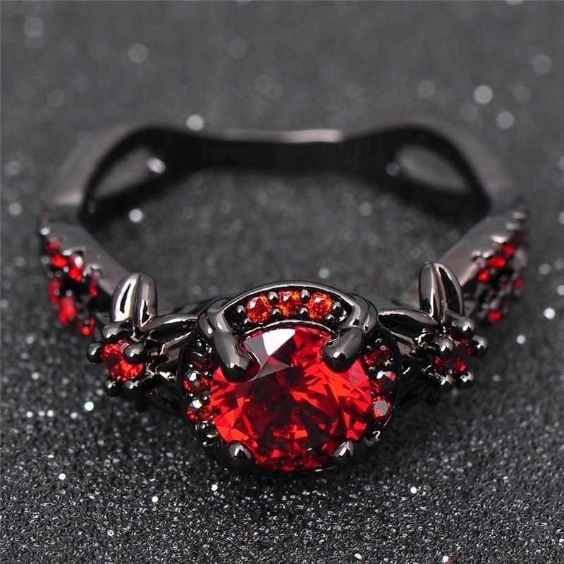 Female engagement ring Fashion Purple & Red Filled Jewelry Vintage Wedding Rings For Women bague femme anelli donna  jewelry