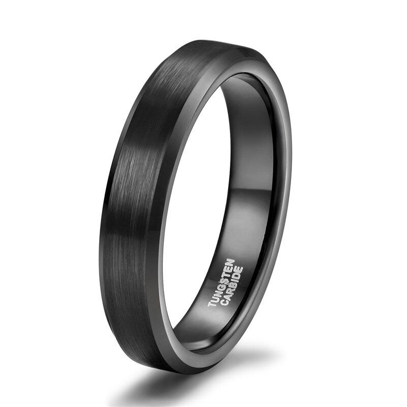 Somen Ring Men 4/6/8mm Black Tungsten Ring Classic Style Brushed Engagement Rings Wedding Band Fashion Women Jewelry Bague Homme