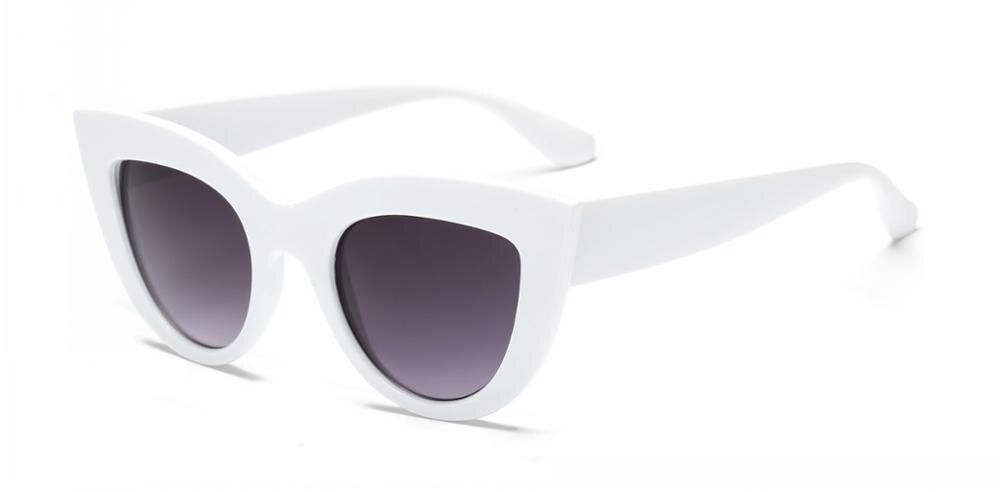 white gradient greyHDSUNFLY Vintage Sunglasses Women Cat eye Sunglass Retro Brand Designer Rays Sun glasses Female Pink Mirror Eyewear de sol Hot