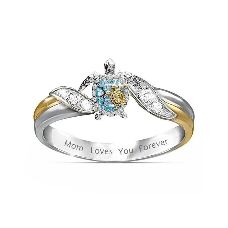 Fashion Sea Turtle Rings For Women Ocean Animal Finger Jewelry Best Ring Gift Mother's Day X3M5