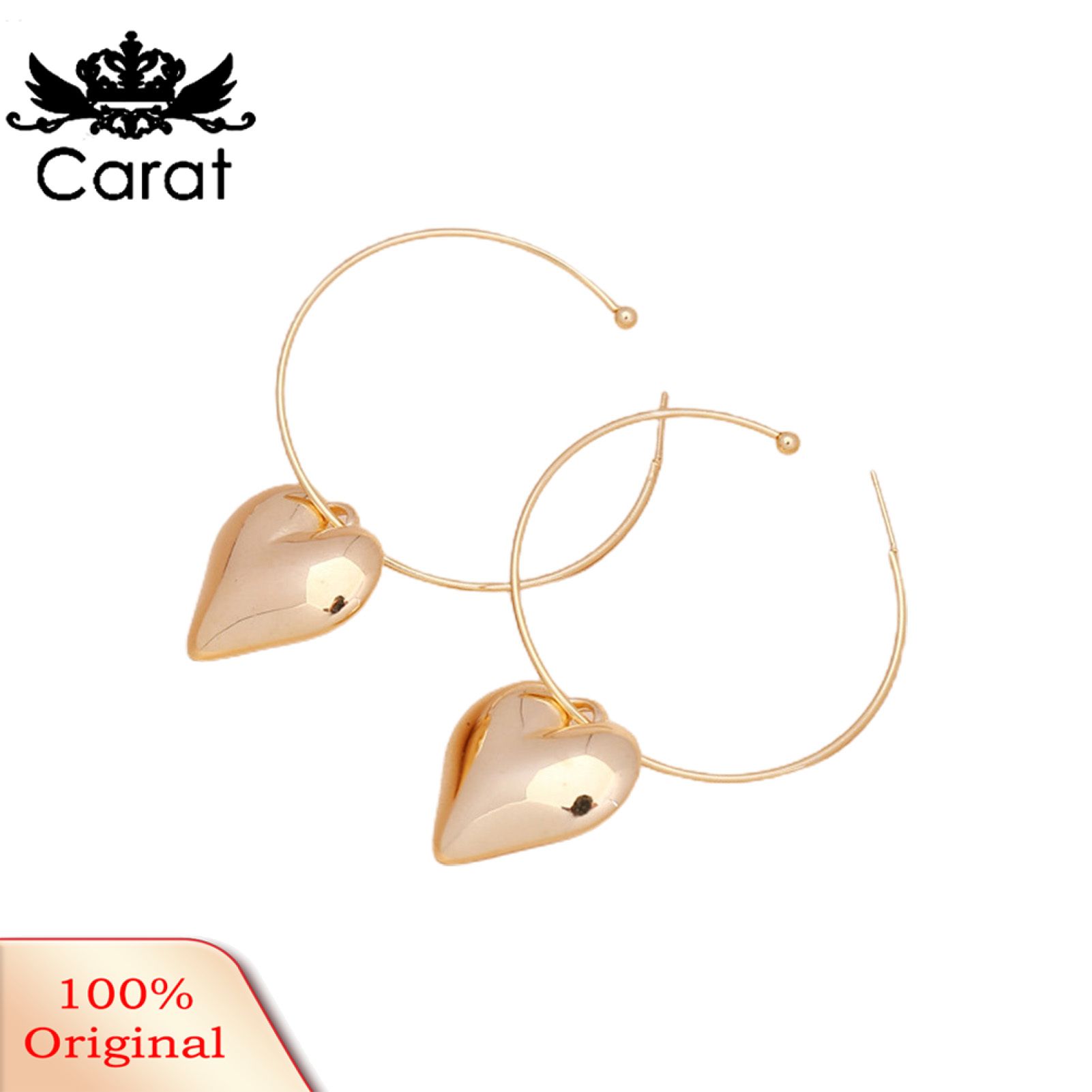 Carat Necklace Heart Pendant Link Chain Women Multi-layer Necklace Electroplating Hook Earrings Bracelet for Party