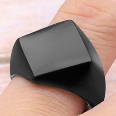 2020  Square Ring Classic Hero Style Black Rings for men Jewelry bijoux femme Party Gift
