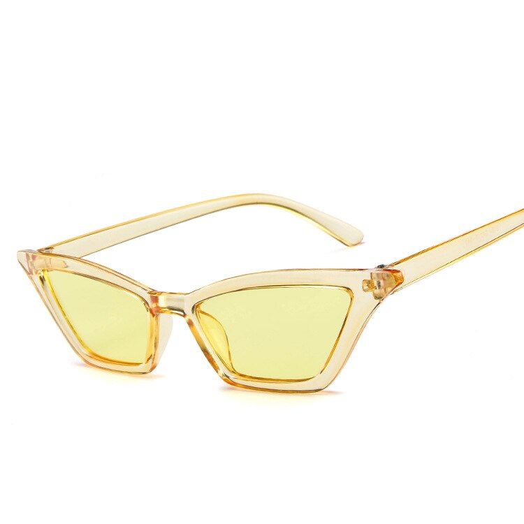 yellow yellowEvrfelan Vintage Sunglasses Women Cat Eye Sun Glasses Retro Ladies Sunglasses Small Frame oculos de sol UV400 Wholesale
