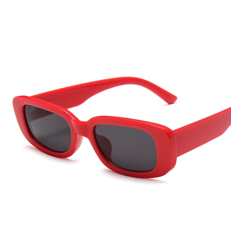 C5 red greyRectangle Small Frame Sunglasses Women Brand Designer Narrow Frame Black Retro Sun Glasses 2020 Fashion Men Shades Oculos