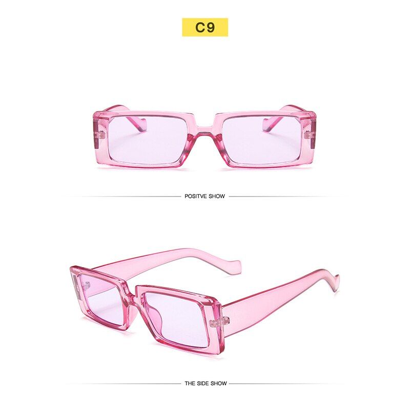 9Vintage Retro Rectangle Black Sunglasses Woman 2020 Fashion Eyewear Brand Designer Luxury Sun Glass Oculos gafas UV400 Ocean
