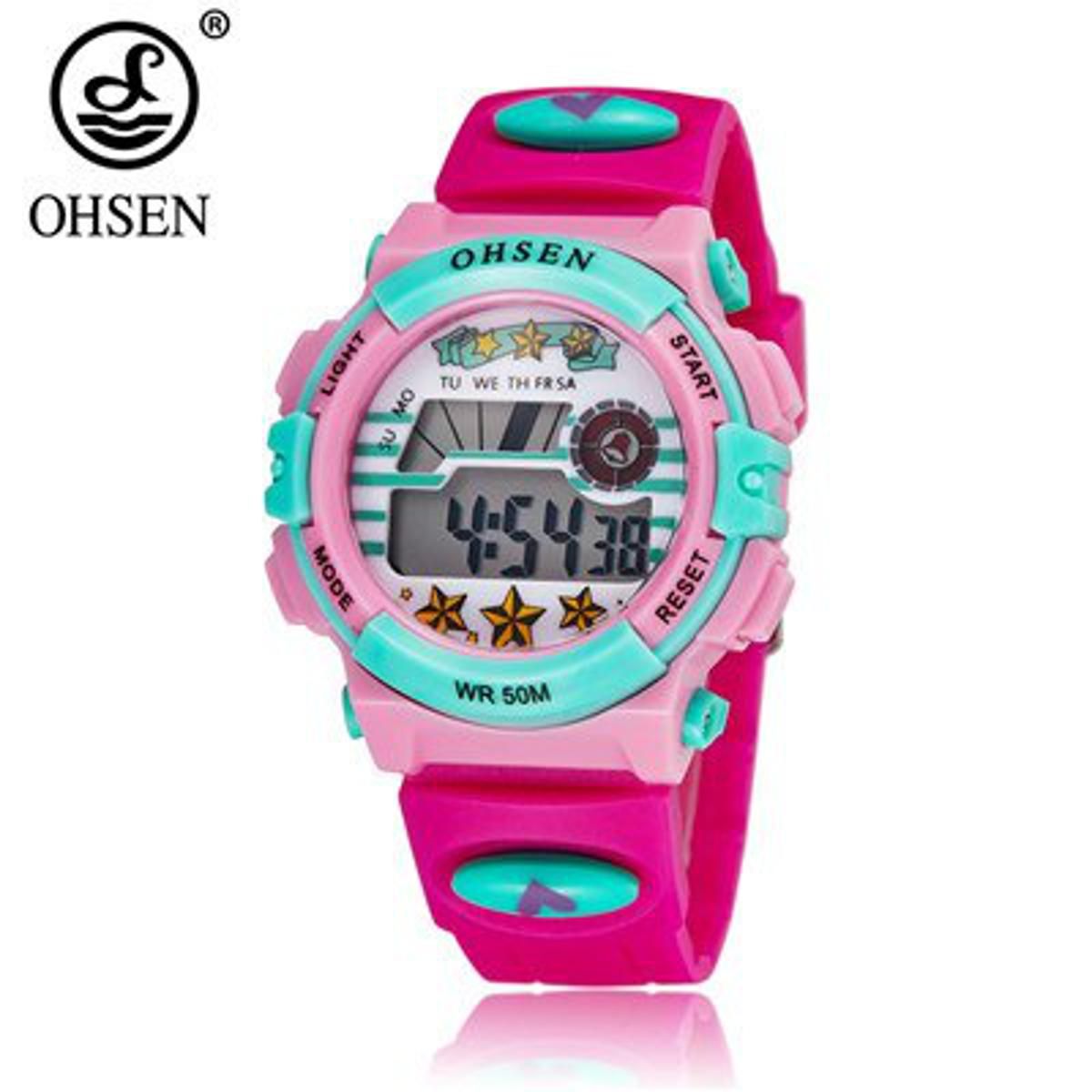 OHSEN Children Child Watch LED Digital Sport Relogio Boys Unisex Wristwatch Fashion Kids 5ATM Waterproof Alarm Kids Gift Horloge