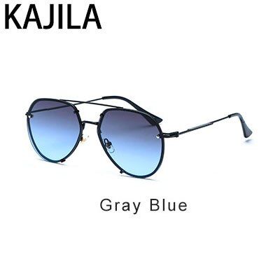 Gray BlueOval Sunglasses For Men Alloy Metal Frame Mirror Fashion Brand Gradient Pink Sun Glasses for Women lentes de sol hombre 1159