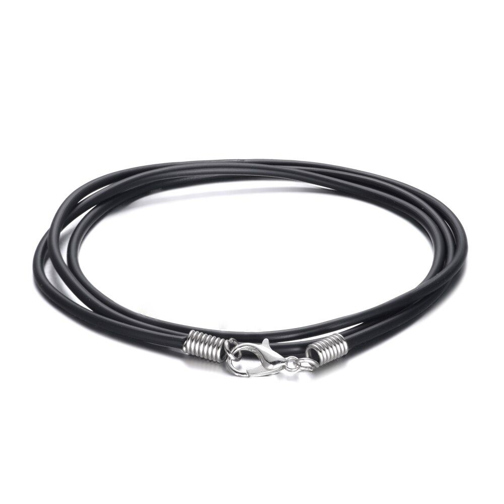 Men Necklace Silicone Chain Necklace For Women Black Handmade Flexible Cord Pendant Chain Fashion Jewelry Rope Length 40-90 cm