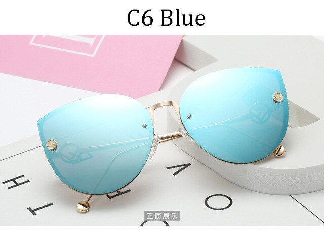 397 C62020 Fashion Italy Brand women Square mirror Vintage Rimless sunglasses feminine Gafas oculos rectangle Gradient ocean lens