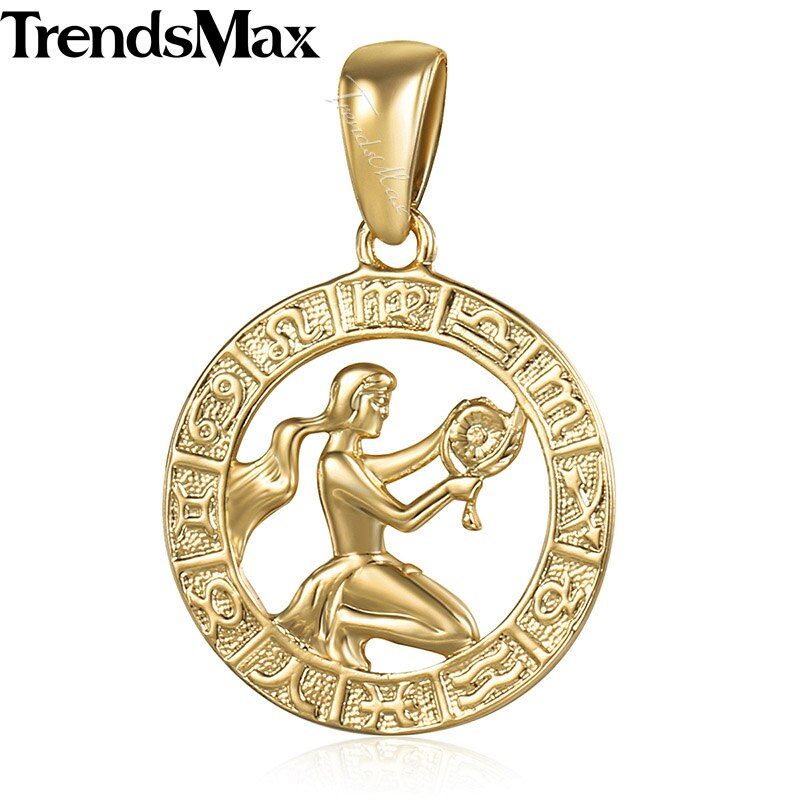 Trendsmax 12 Zodiac Sign Constellations Pendants Necklaces For Women Men 585 Rose Gold Male Jewelry Birthday Gifts GPM16(null)