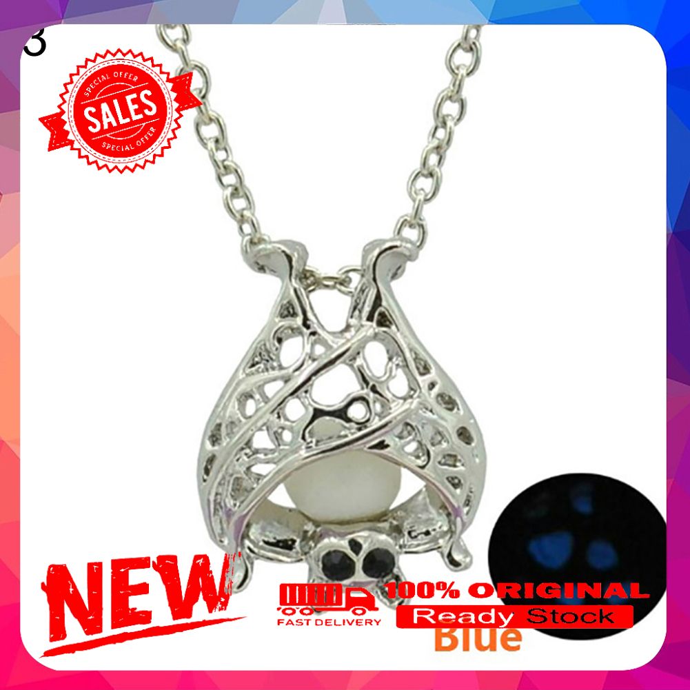 Fashion Hollow Luminous Bat Shape Pendant Necklace Women Jewelry Present