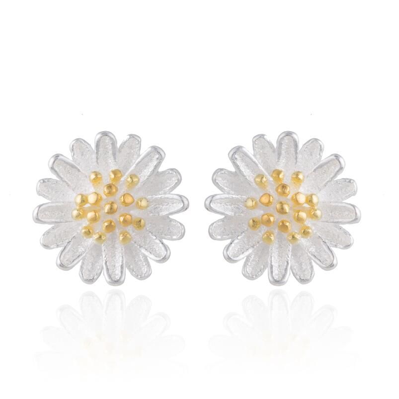 Jisensp Bohemian Daisy Flower Charms Necklace Women Wedding Jewelry Crystal Flowers Necklaces Pendants Ketting Jewelry Gift