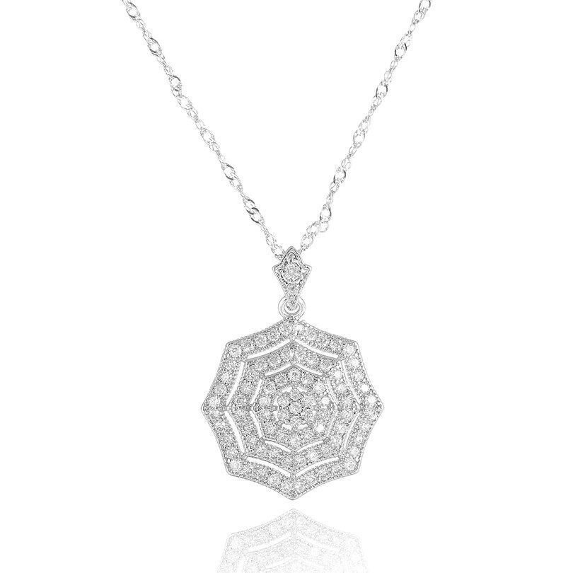 Collares White Gold Color Necklaces Pendants Men Bride Wedding Engagement Pendant Full Pave AAA CZ Choker Necklace Chain Women
