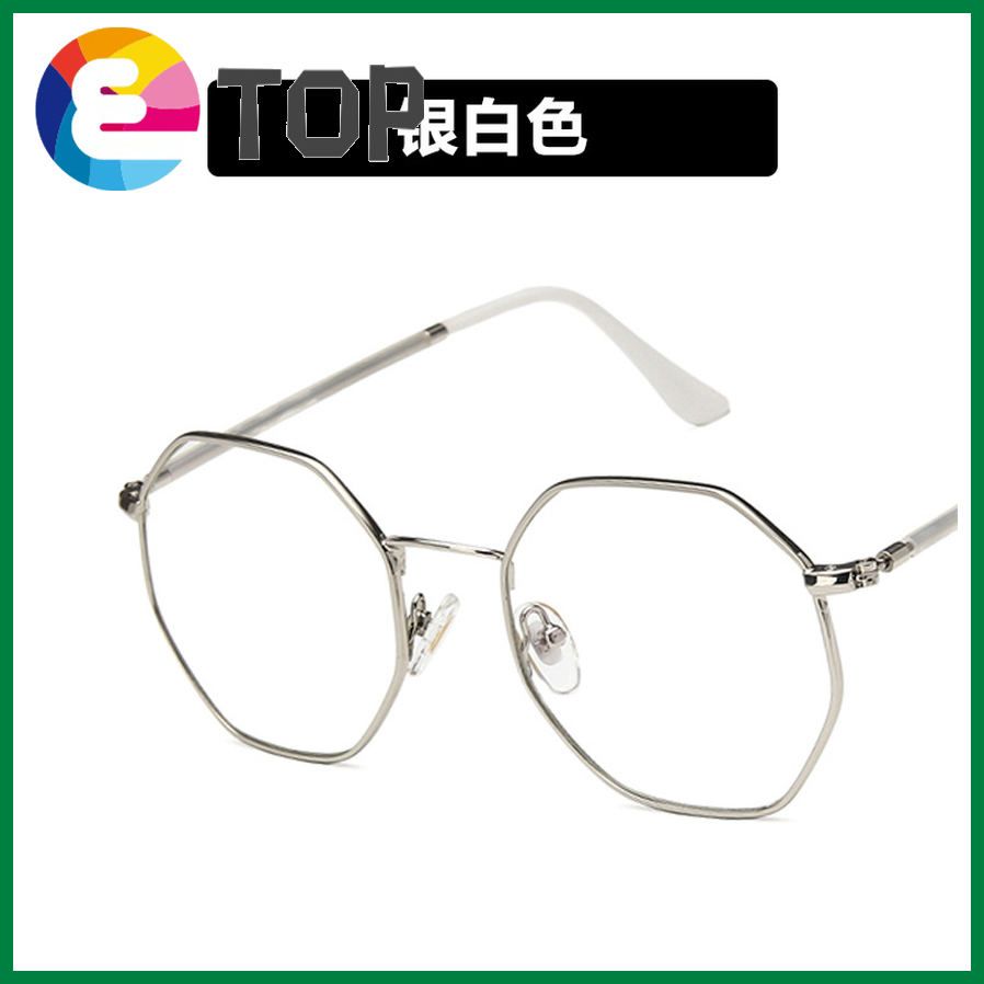 Korean version of the polygonal irregular flat mirror tide can be equipped with myopia anti-blue light kick-off