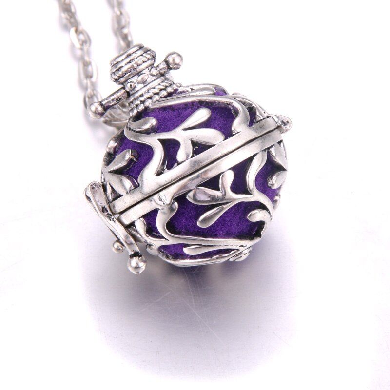 Mexico Music Bell Aroma cages Necklace heart Hollow Aromatherapy Essential Oil Pregnant Women Pendant Necklace