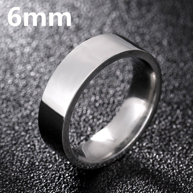 6MM Titanium Band Brushed Wedding Stainless Steel Solid Ring Men Women
