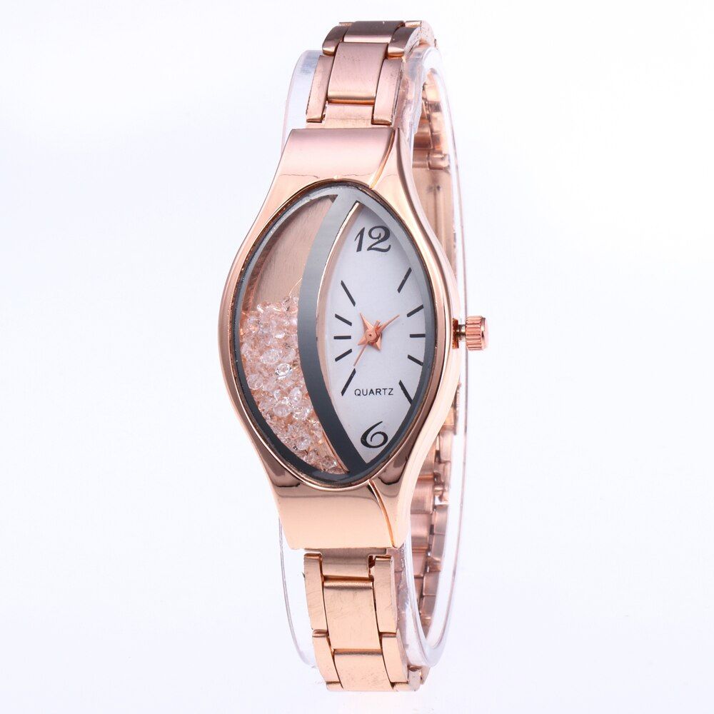 Women Watches Ladies Flowing Beads Leather Strap Quartz Watch Women Stainless Steel Oval Casual Dress Watches Relogio Feminino
