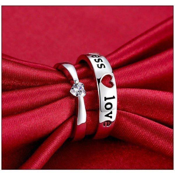 Stone Crafted Adjustable Couple Finger Ring