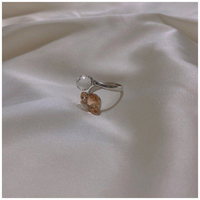 HUANZHI 2020 New Individuality Colorful Transparent Geometric Rectangle Rhinestone Acrylic Rings for Women Vacation Jewelry