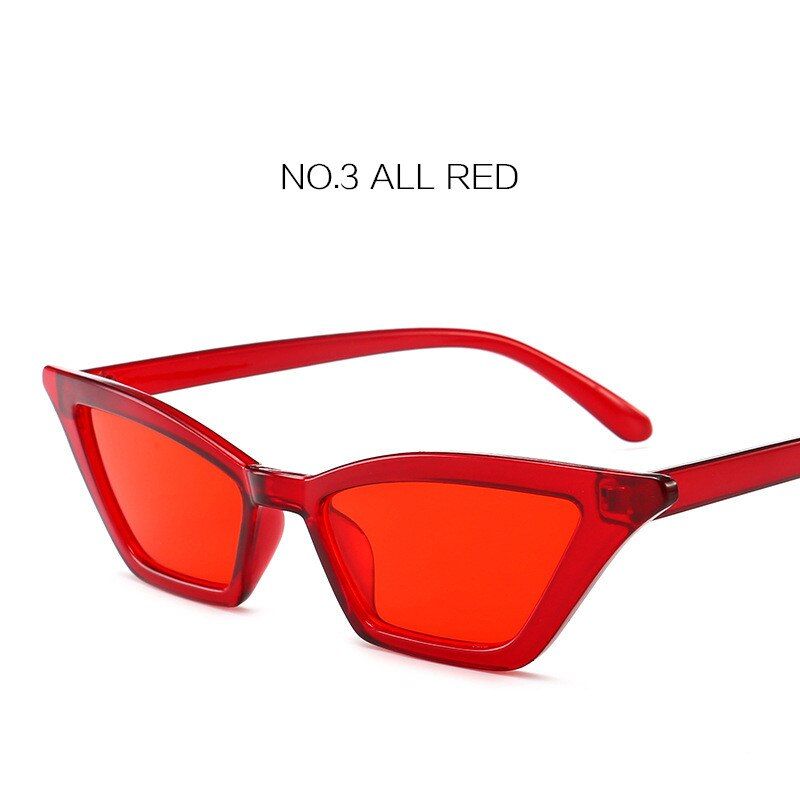 Red as pictureNYWOOH Vintage Sunglasses Women Luxury Cat Eye Brand Designer Sun Glasses Ladies Small Red Black Eyewear UV400