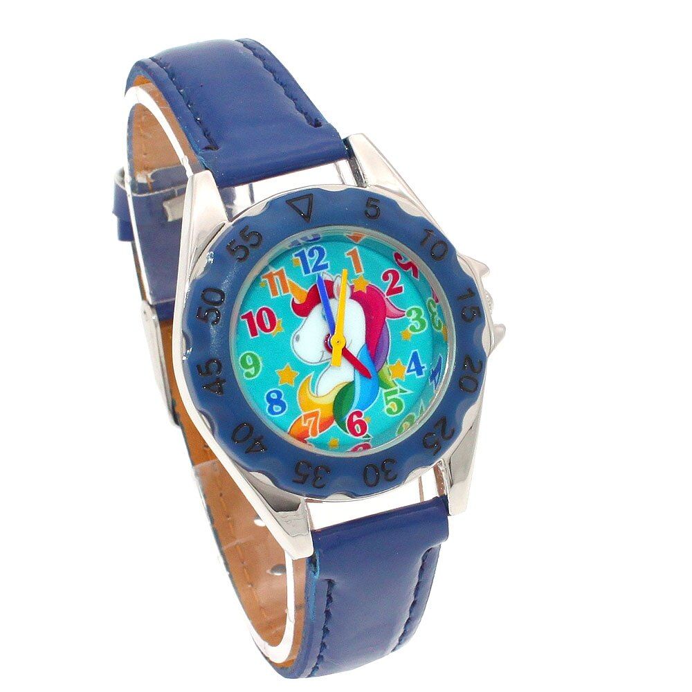 Cute Unicorn Kids Cartoon Watch for Kids Girls Boy Leather Wristwatch Quartz Watch Gift Children Hour reloj montre relogio U85B