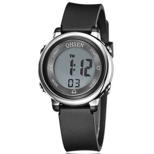 OHSEN Kids Sport Watches White silicone strap fashion 7 colors digital children Watch Waterproof electronic led Clock girl boys