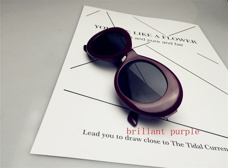 Purple GreyLong Keeper Hot Sales Women Men NIRVANA Kurt Cobain Sunglasses Lattice Oval Sun Glasses Black Yellow Frame Eyewears UV400 WXR04