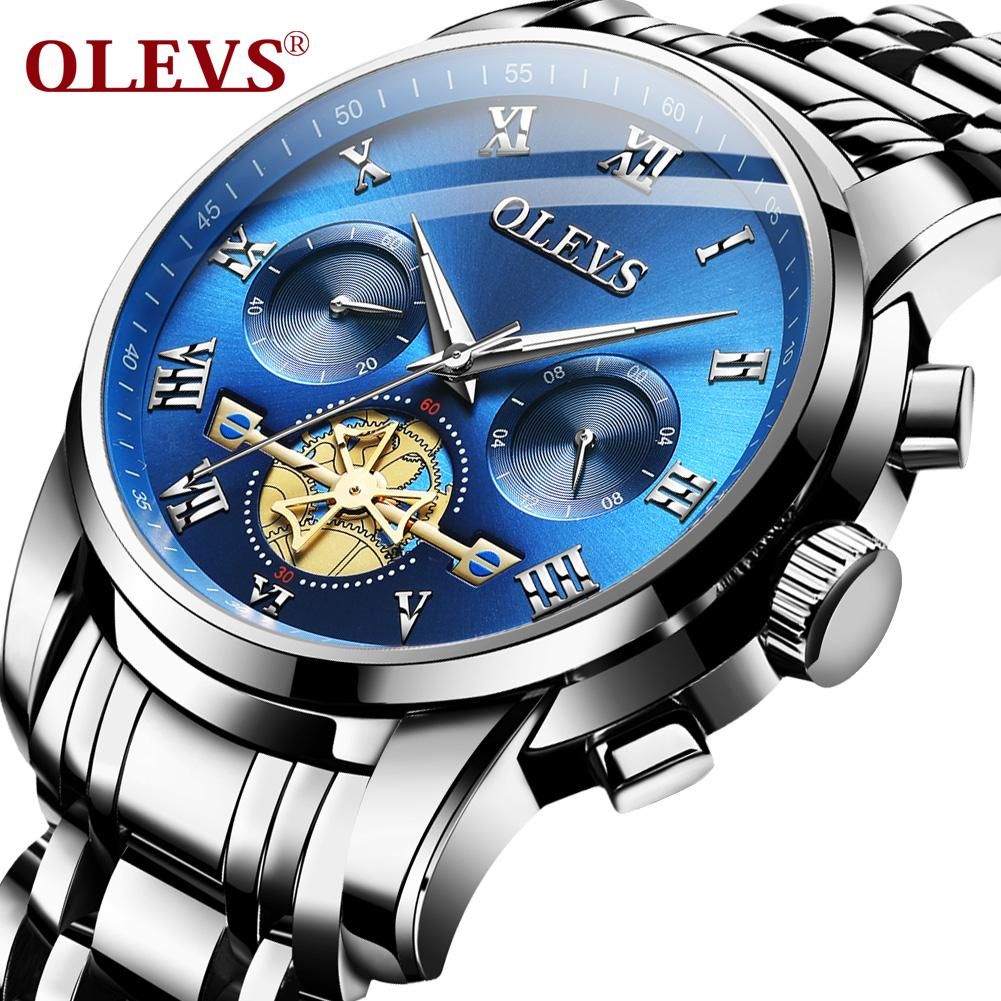 men watch New quality fashion business trend watches men's steel belt multi-function waterproof watch chronograph