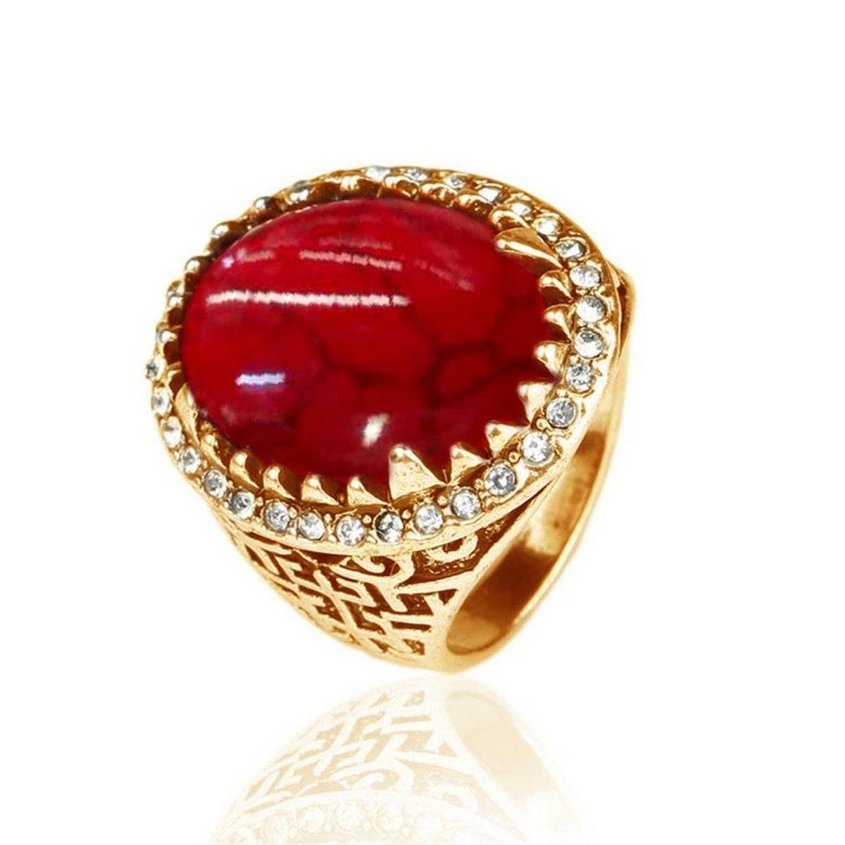 UR Vintage Ring Face For Women And Girls Crystal Joint Nail-0