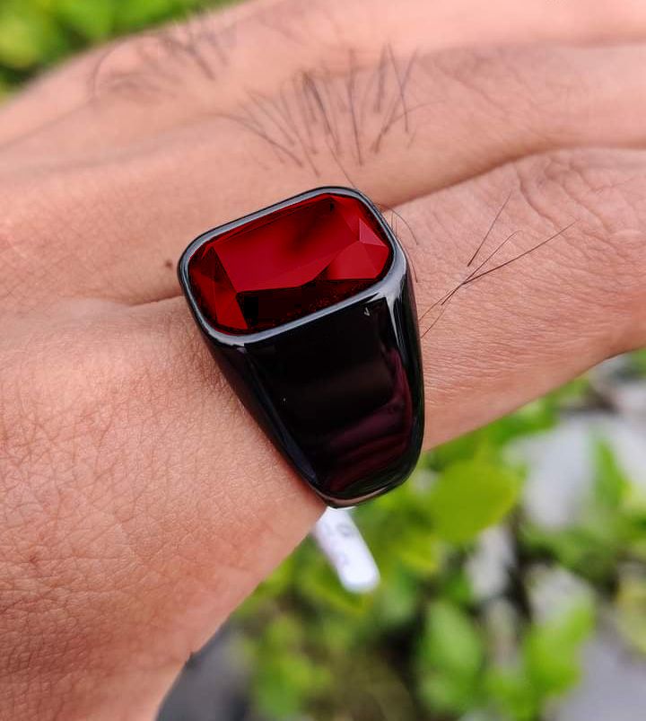 Black Stainless Steel Finger Ring for Men(Null)