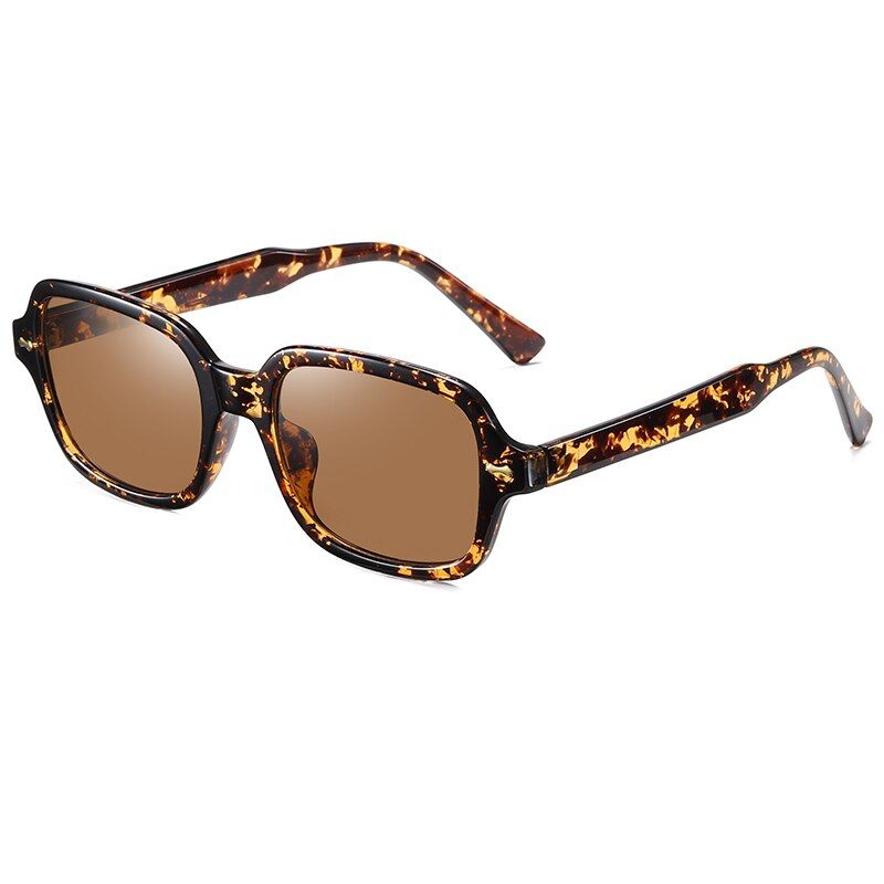 C7LeopardBrownNew Trendy Square Sunglasses Men Women Luxury Brand Fashion Small Sun Glasses Female Red Shades Hip Hop Gafas De Sol Mujer UV400