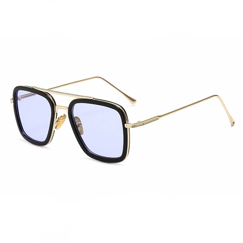 Iron Man 3 Tony Stark Sunglasses For Men Women High Quality Design Square Male Female Driving Travel Metal UV Protection Glasses-C24-Other