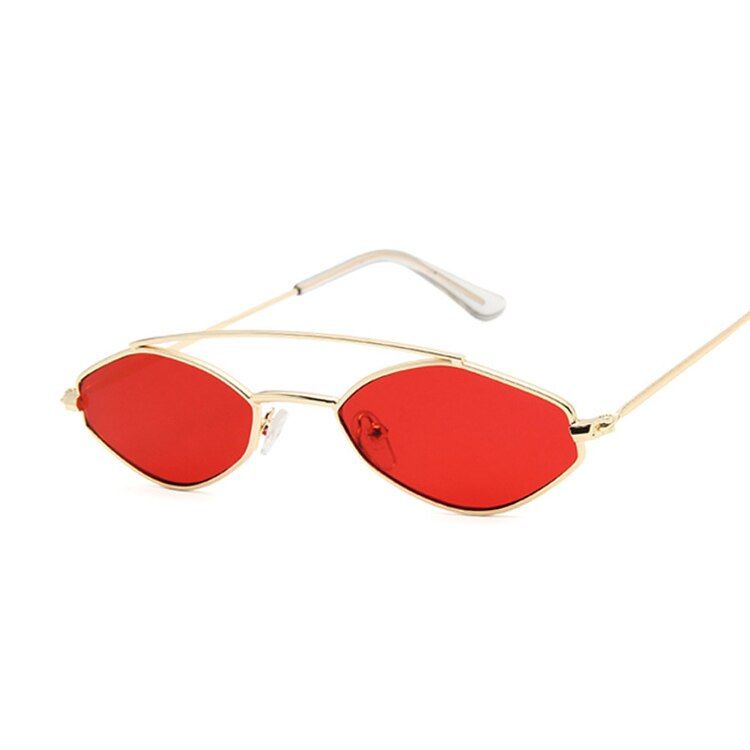 GoldRed2020 Women Cat Eye Sunglasses Cute Brand Designer Summer Retro Small Frame Black Red Cateye Sun Glasses
