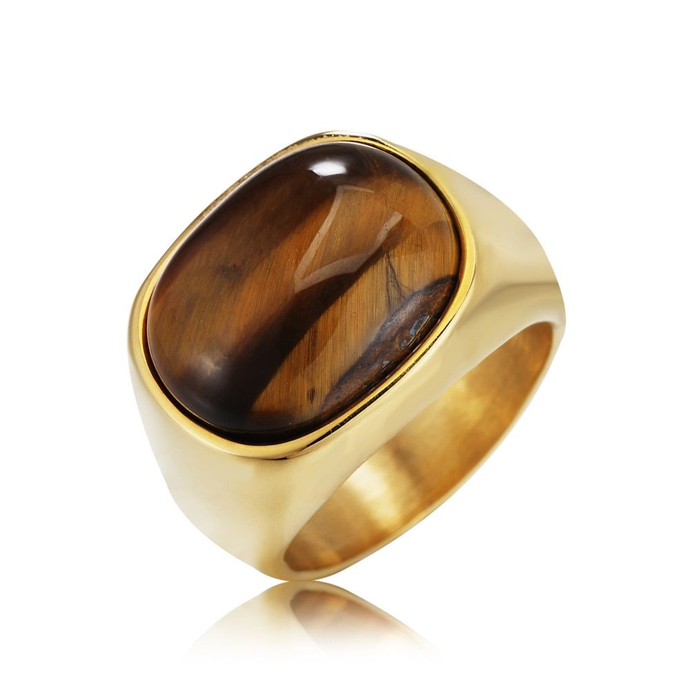 2 color Natural Tiger Eye Rings Flower Band Stone Ring For men Women Antique Silver Plated Fashion Jewelry