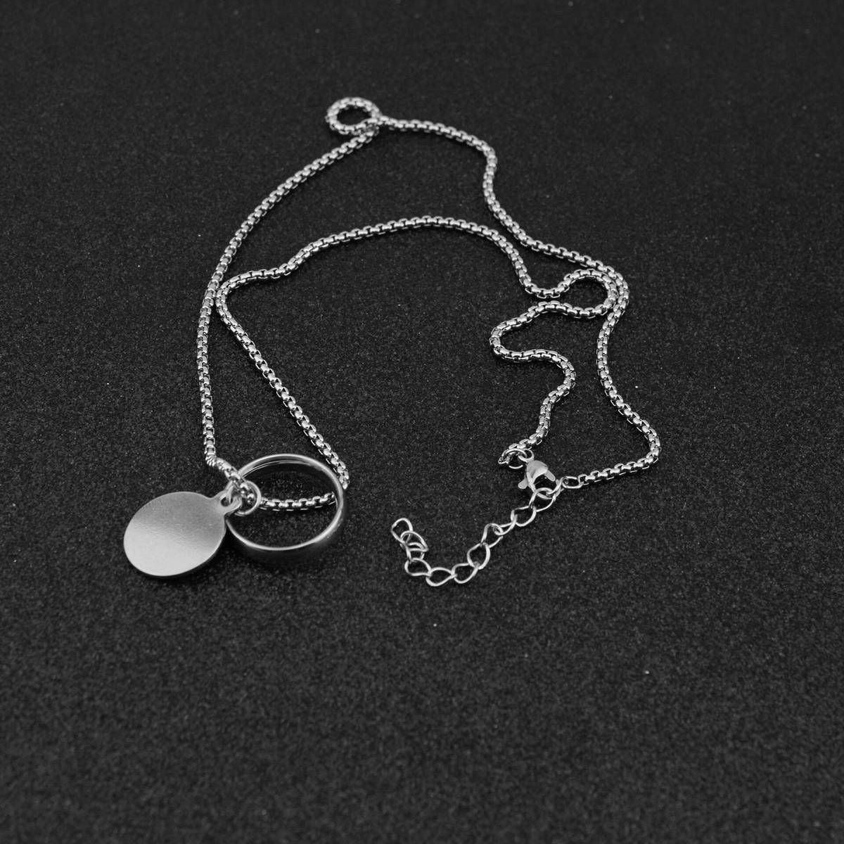 kpop Brand Trendy Women Stainless Steel Necklace Never Fade Round sheet Chain Friendship Pendant Party Gift Korea