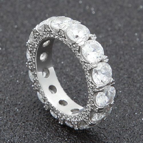 UWIN 1 Row CZ Ring Full Bling Iced Out Wedding Zircon Hollow Luxury Engagement Fashion Jewelry Gift