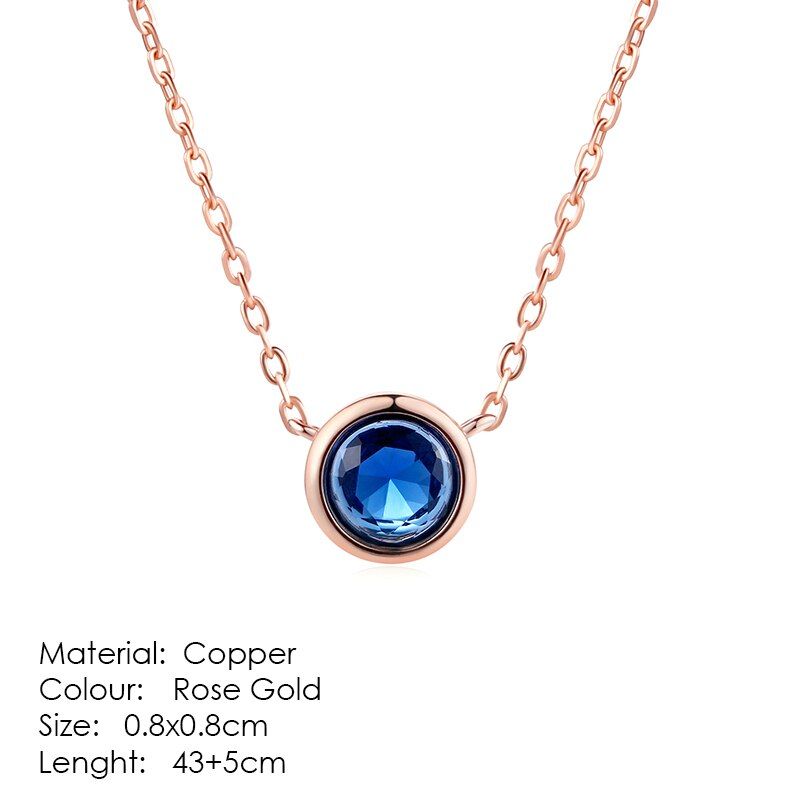Multi Prongs Synthetic Crystal Hearts and Arrows Rose Gold Color CZ Pendant Necklace with 6mm Cubic Zirconia N431 N432