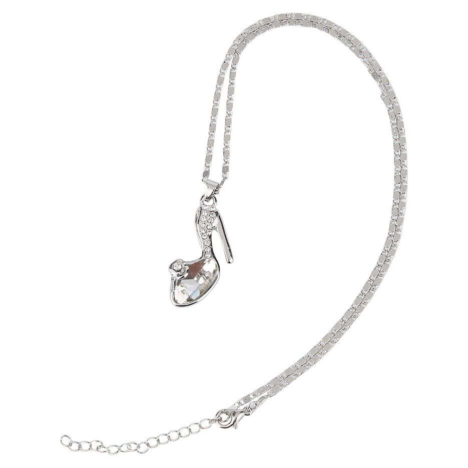 Unique European American Style Women Necklace Alloy Simulated Crystal High-Heeled Shoes Pendant Necklace Jewelry For Female