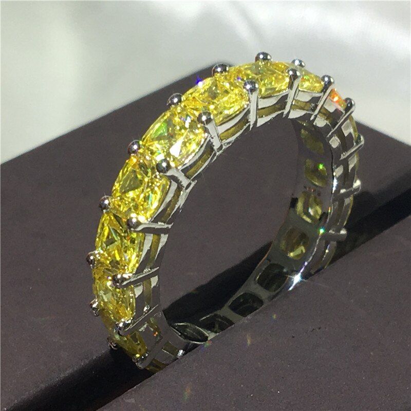 Eternal Eternity Band Promise ring 925 Sterling silver AAAAA cz Engagement Wedding Rings for women Men Finger Party Jewelry Gift